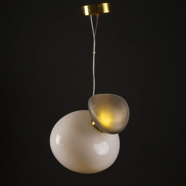 إنارة معلقة سوباستون زجاج - رمادي وابيض