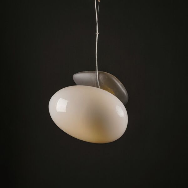 إنارة معلقة سوباستون زجاج - رمادي وابيض