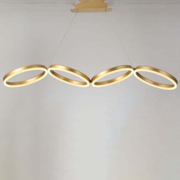 انارة معلقة 4 رنجات مستطيل 48 واط - ذهبي