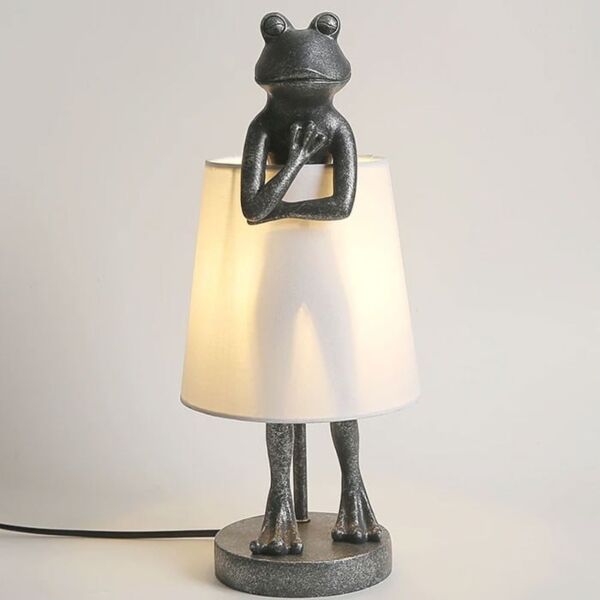 ابجورة طاولة ضفدع متكتف - رمادي وبيج