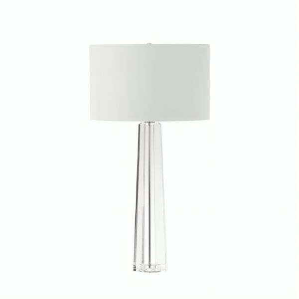 ابجورة طاولة سلندر كريستال - أبيض