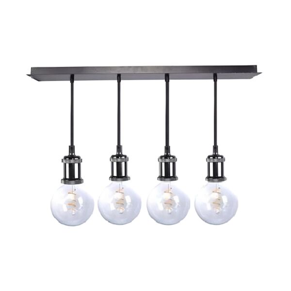 إنارة معلقة هولدر رباعي مستطيل - أسود