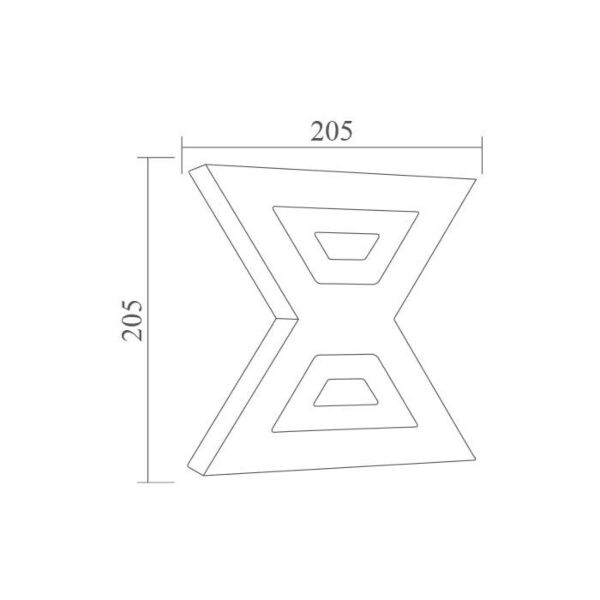 اضاءة جدارية خارجية مخصر وامامي - اسود