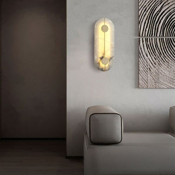 اضاءة جداري ماربل بيضاوي أبيض