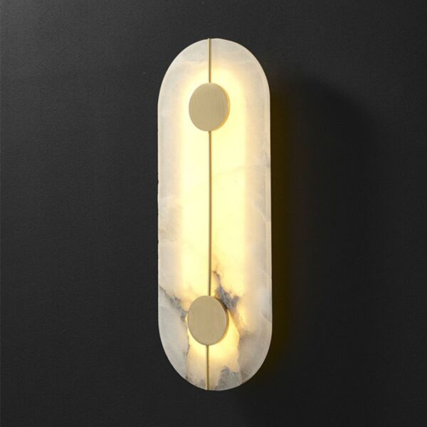اضاءة جداري ماربل بيضاوي أبيض