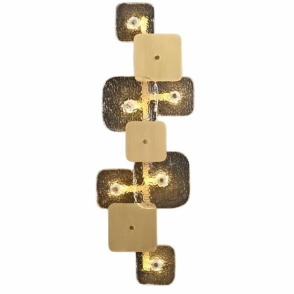 اضاءة جدارية كوبوك ذهبي وقزاز مربعات كبير