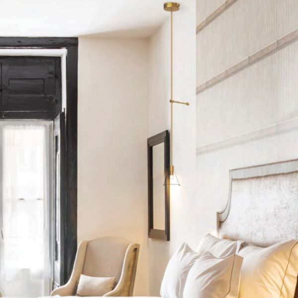 إنارة معلقة اوسرام زجاج مخروطي ليد - ذهبي