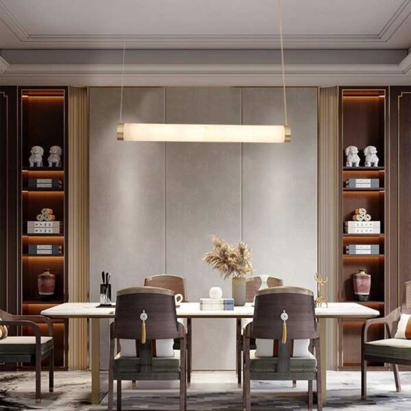 انارة معلقة اسطوانية الشكل - ابيض