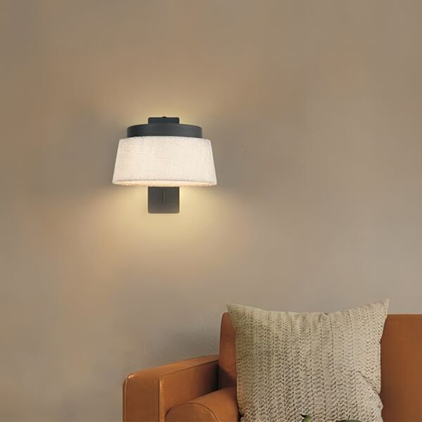 اضاءة جدارية فندقي وشيد دائري البرت - اسود وبيج