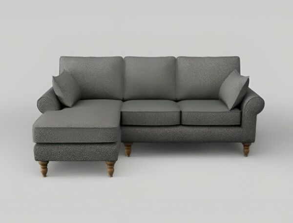 طقم كنب زاوية شكل حرف L فرانكو - رمادي