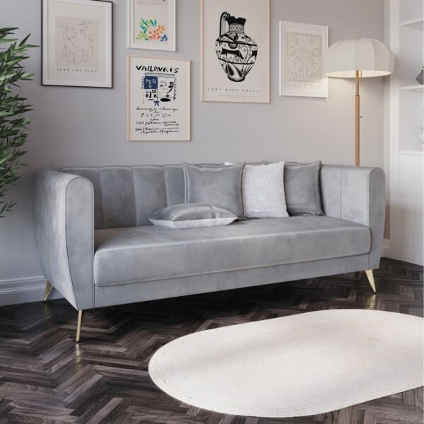 كنبة ثلاثية موسكو - رمادي فاتح