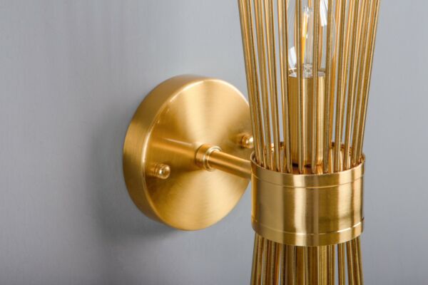 إضاءة جدارية أعواد لمبتين إي 27 ذهبي