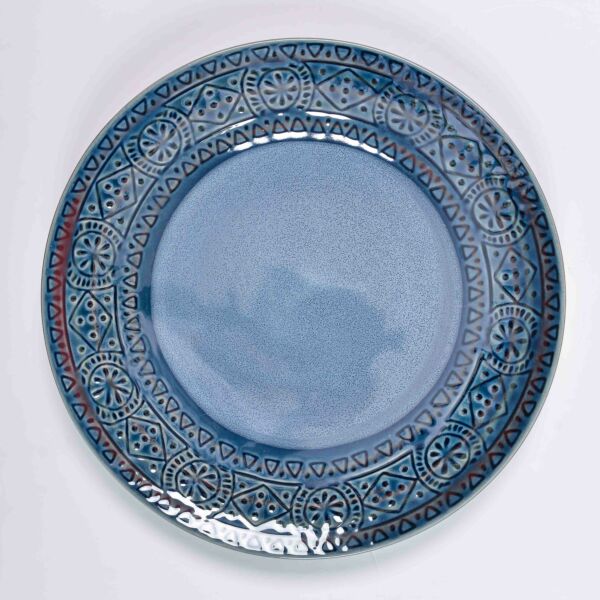 صحن عشاء  بلوسوم - ازرق واحمر