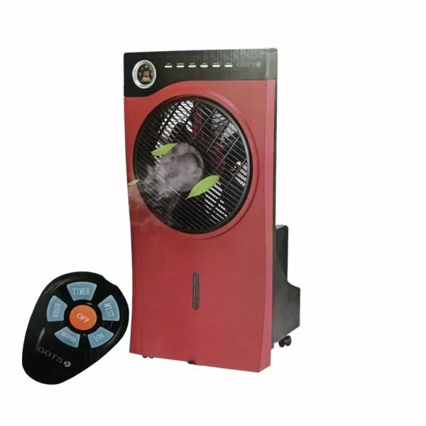 مروحة رذاذ دوتس, 3 سرعات مع مرطب, 90 واط، أحمر