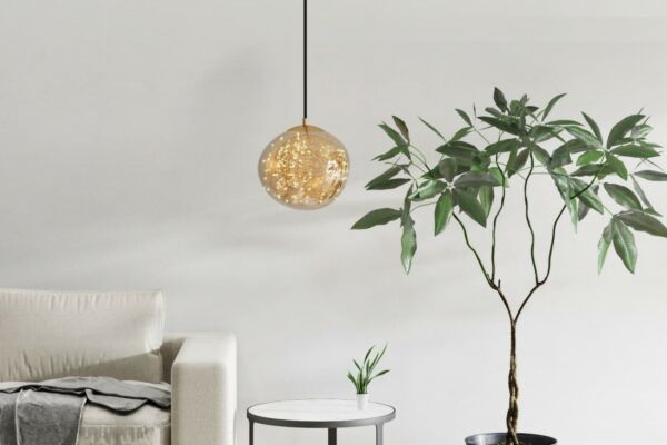 إنارة معلقة زجاج عسلي مضغوط نقط ليد