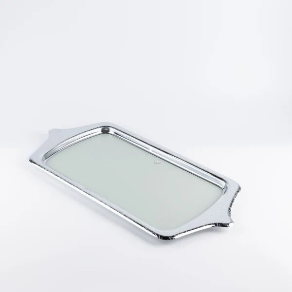 صينية تقديم ستانليس ستيل من جوار - اخضر وفضي