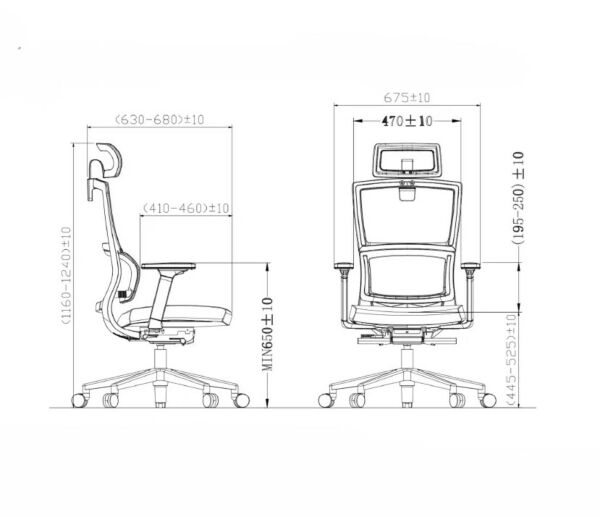 كرسي مكتب متحرك جراند - عودي واسود