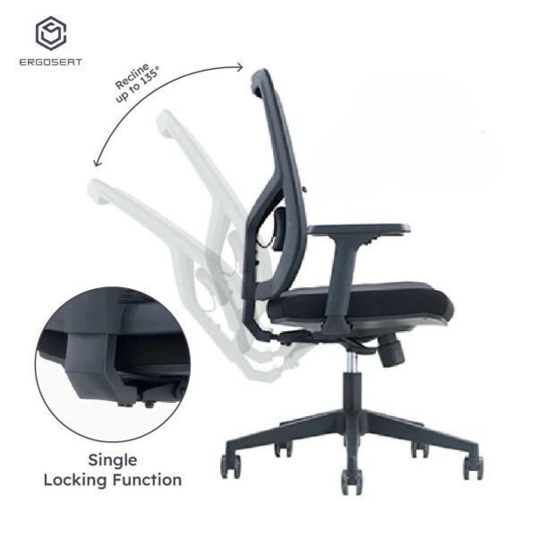 كرسي مكتب متحرك ليبل - اسود