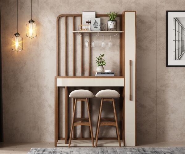 ركن قهوة مع كراسي بار ماتارا- بني