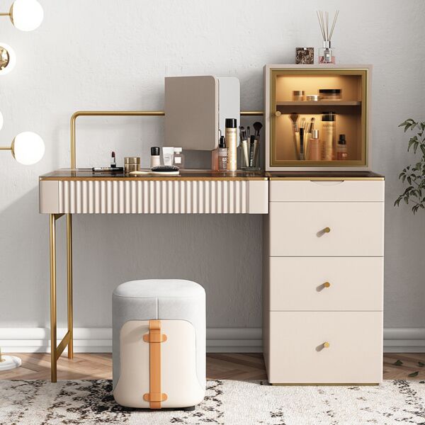 طاولة تزيين تتيانا مع مرآة وكرسي