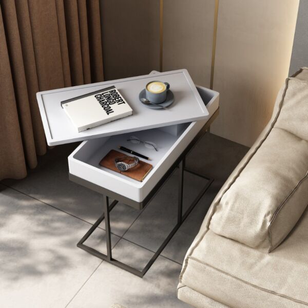 طاولة جانبية كلارينس - رمادي واسود