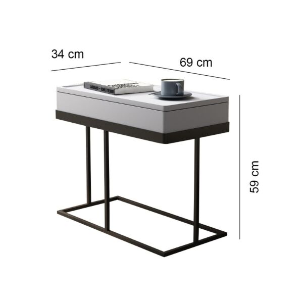 طاولة جانبية كلارينس - رمادي واسود