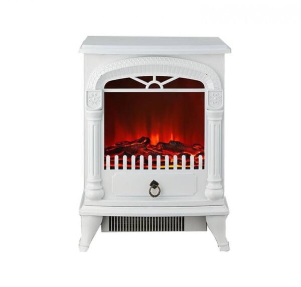 دفاية كهربائية على شكل دولاب من جي في سي برو - أبيض