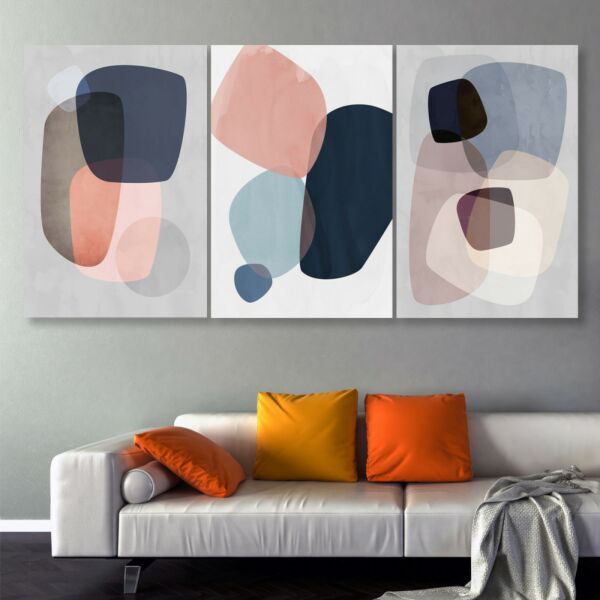 طقم لوحات جدارية فنية لتزين الحائط بتصميم عصري ثوتس - ثلاث قطع