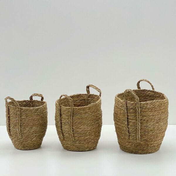 طقم سلال قش - 3 قطع