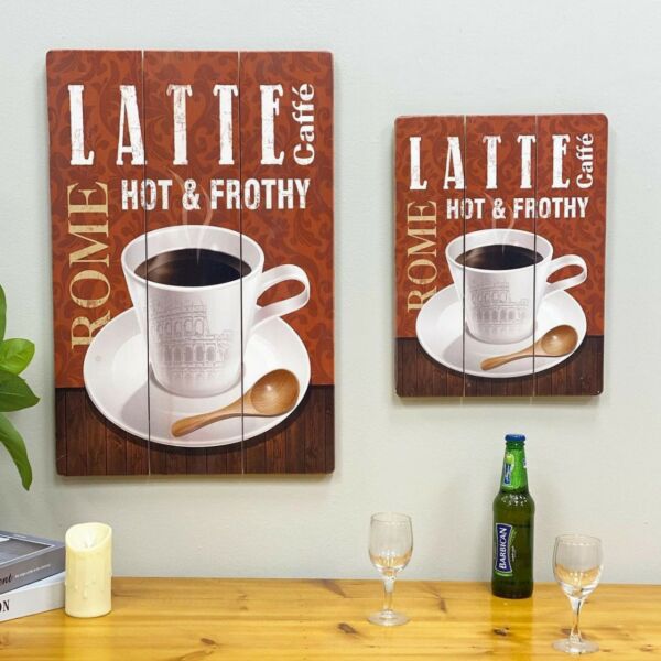 لوحة فنية خشب كوفي لاتيه