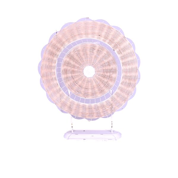 تحفة فنية على شكل طاولة من الخزف الأخاذ شكل دائري لون زهري أبيض 