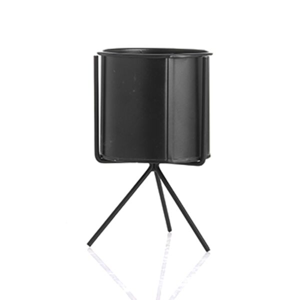 حوض من الحديد بأرجل ثلاثية بتصميم عصري أنيق لون أسود 