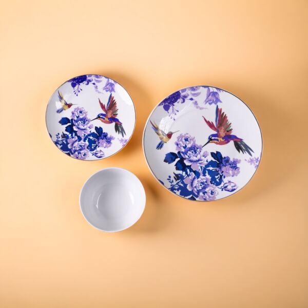 طقم صحون عشاء فلورال 12 قطعة - متعدد الألوان