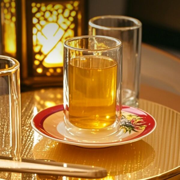 طقم بيالات شاي وصحون ديلايت 12 قطعة - متعدد الألوان