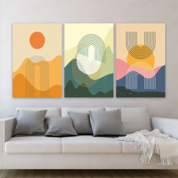 طقم لوحة جدارية فنية انيتا لتزيين الحائط 3 قطع - متعدد الالوان 