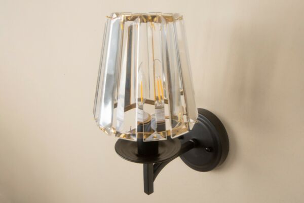 إضاءة جدارية كلاسيكية لمبة واحدة أسود