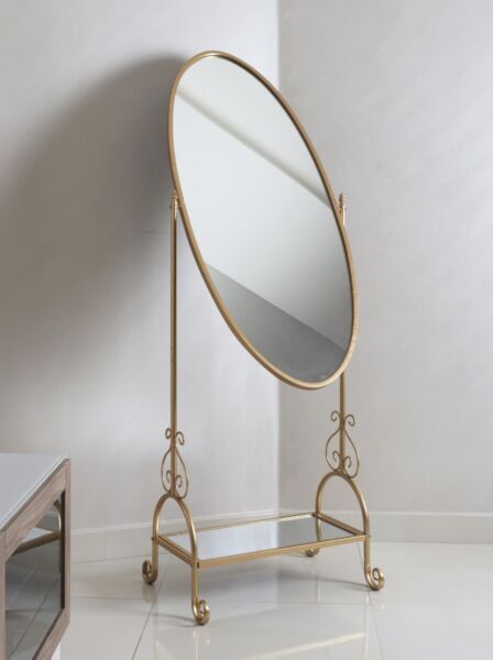 مرآة ستاند معدنية متحركة - ذهبي