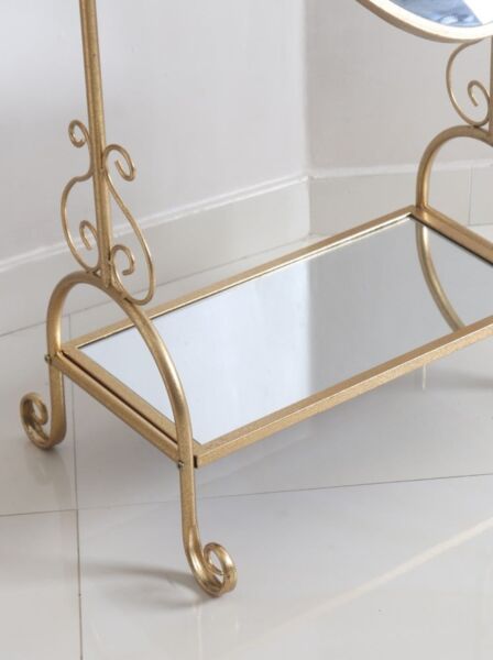 مرآة ستاند معدنية متحركة - ذهبي