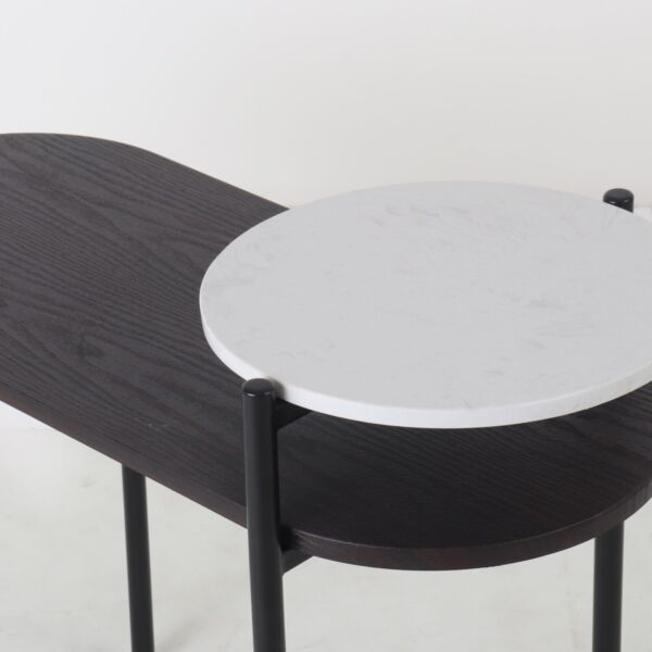 طاولة جانبية رونا - بني وابيض