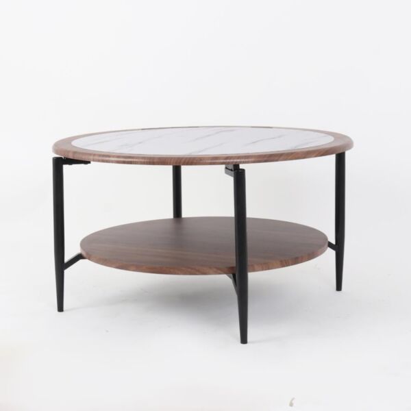 طاولة قهوة دائرية جويدو - بني ومتعدد الالوان