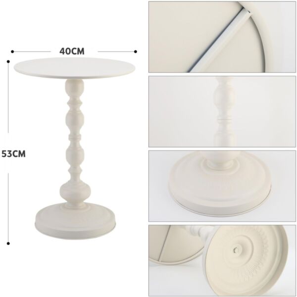 طاولة جانبية معدن أبيض