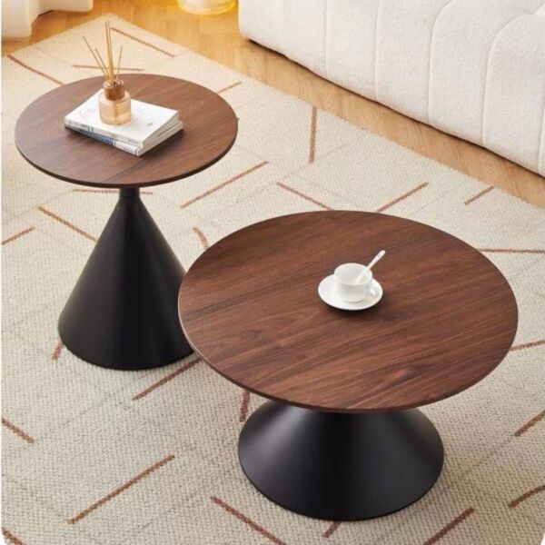 طقم طاولات دائرية فينيتا - بني واسود