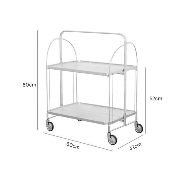 عربه تقديم ستيل قابله للطي - فضي