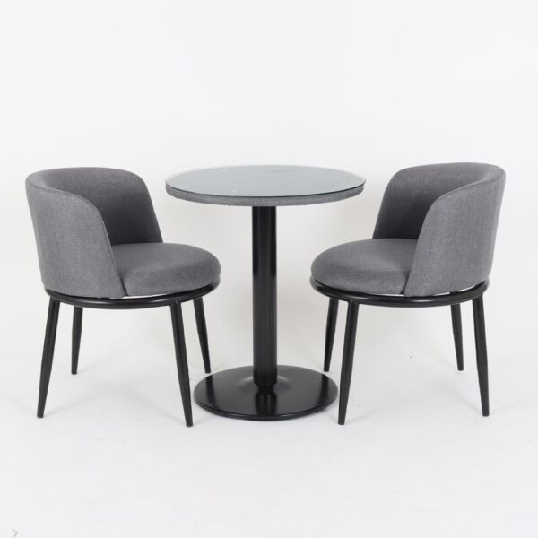 طقم طاولة مع مقعدين خارجي سايا - رمادي واسود