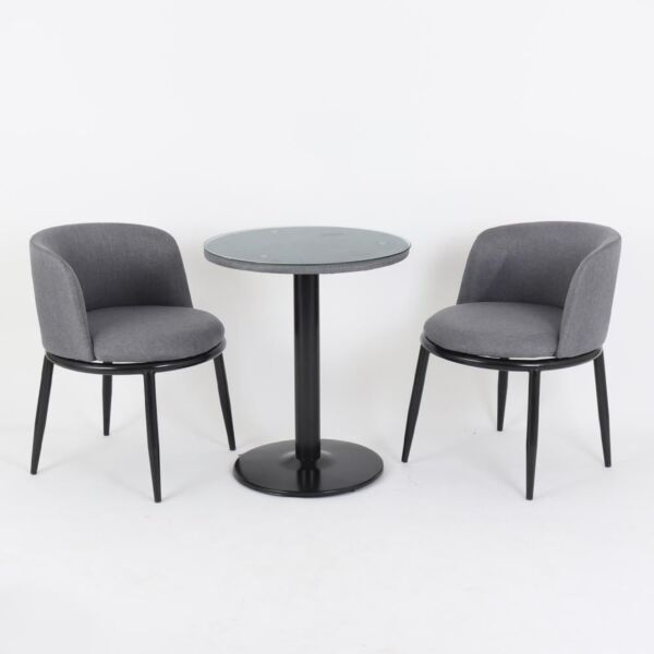 طقم طاولة مع مقعدين خارجي سايا - رمادي واسود