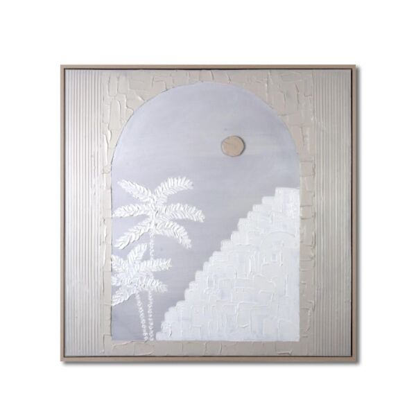 لوحة جدارية ببرواز خشبي ظاهر 90x90سم