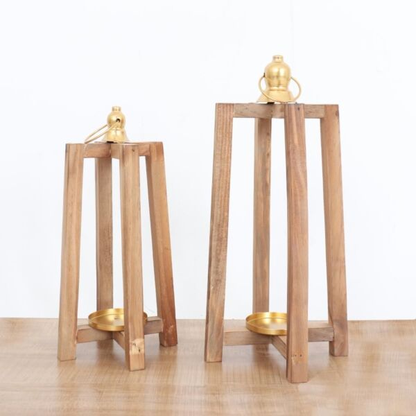 طقم شمعدان ناتشورال - بني فاتح واسود