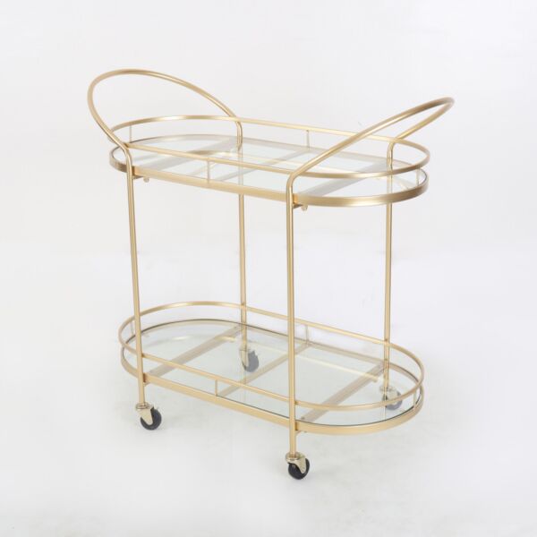 عربة تقديم أوفاليو طبقتين  -  ذهبي