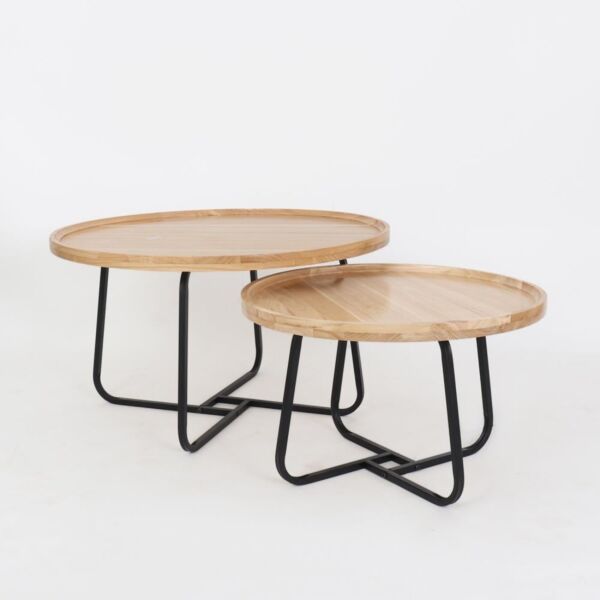 طقم طاولات قهوة ماربل - بيج واسود