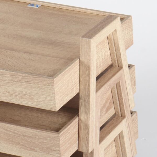 طقم طاولات خدمة خشبي جاكو - بيج